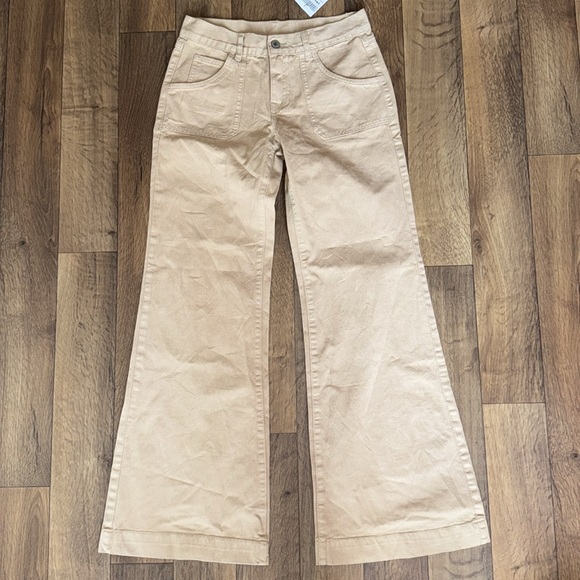 John Galt NWT Wide Leg Boot Flare Tan Khaki Pants Size Small Trendy Bottoms $42 - Picture 1 of 13